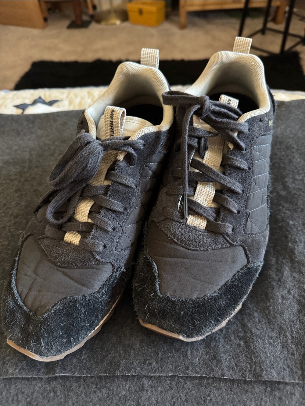 Merrell Black & Light Cream Athletic Sneakers